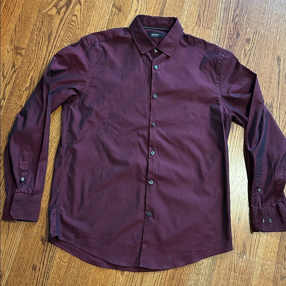 Alfani Deep Red Button-Up Shirt